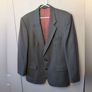 Men Vintage Blazer 100% Wool Size 40 Reg Made In Canada Blue Purple Green Colors